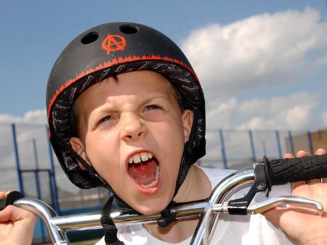 Joe Whitley aged nine enjoying Adwick Leisure Centre on a Bank Holiday.
