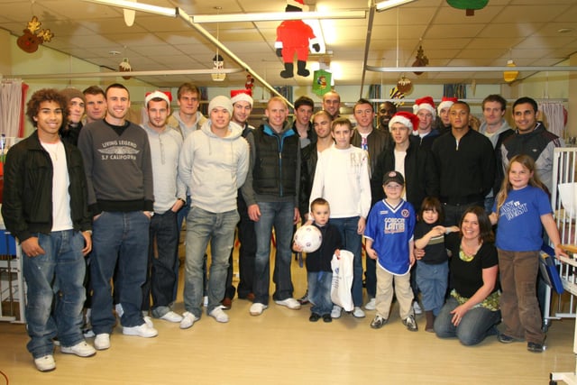 Spireites players at Chesterfield Royal Hospital in 2007.