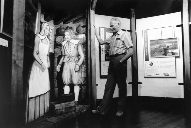A museum opened in Eyam, chronicling the story of the village and how it declared a period of quarantine when it became a victim of the bubonic plague.
The secretary of the Eyam Musuem, Geoff Ward, is pictured back in 1994, with one of the displays, showing the first plague victim, George Viccars, in the background