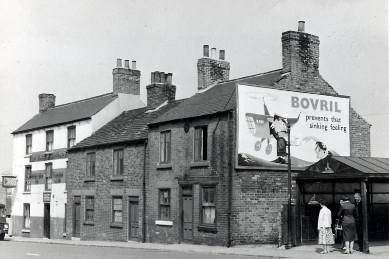 Here's an image from about 1959 showing Sheffield Rd. Sixty years ago there was the Hare and Hound pub and a big Bovril ad.