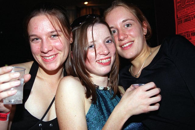 Jemma, Louise and Sarah In the Octagon part of Sheffield Universitys Freshers Mania event in 2003