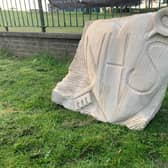 This stone-carved tribute to the NHS and other workers, believed to be the work of an artists known only as Wood Nymph, appeared overnight outside Stannington Park in Sheffield