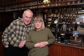 Licensees, Tom and Barbara Boulding, at Fagan's in Sheffield celebrate 37 years at the pub.