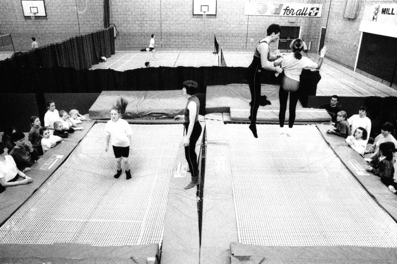 Jumping around at Mill House Leisure Centre in 1995.
