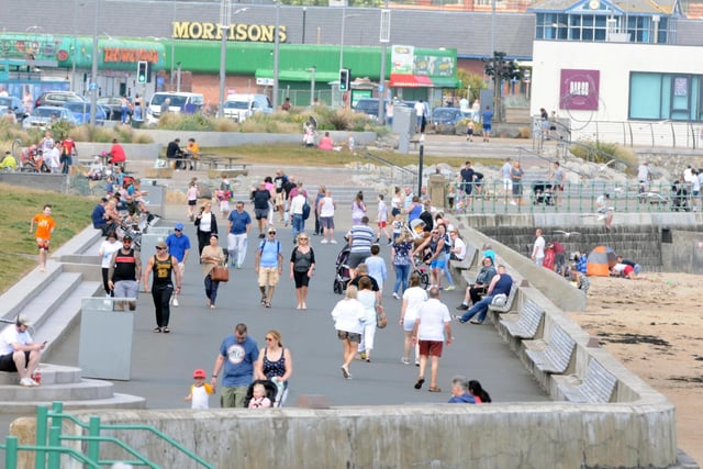 Crowds of people were spotted at Sunderland's seafront on Monday.