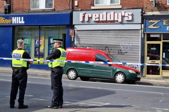 A man was stabbed in an incident near Freddy's takeaway on London Road, Sheffield, last night (Photo: David Walsh)