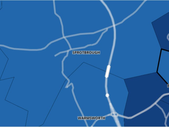 Sprotbrough - down 46.7%