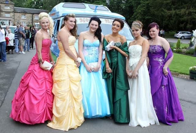 NDET 26-6-12 MC 23Netherthorpe Year 11 pupils arrive in style at their prom on Tuesday evening at Ringwood Hall - Paige Tye, Jade Wood, Tyla Tuffs, Jessica Jones, Kirsty pashley and Ayesha Cropper