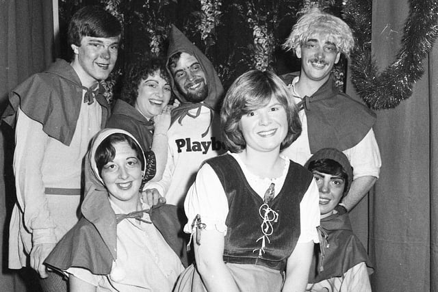 Snow White (Susan Foster) with the Seven Dwarfs in the Sunderland Hospitals Christmas pantomime performed at Sunderland District Hospital in 1979.