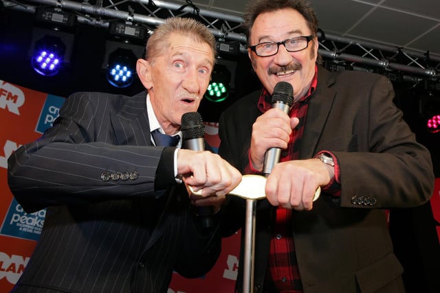 The Chuckle Brothers switch on the Christmas lights at Crystal Peaks in 2015