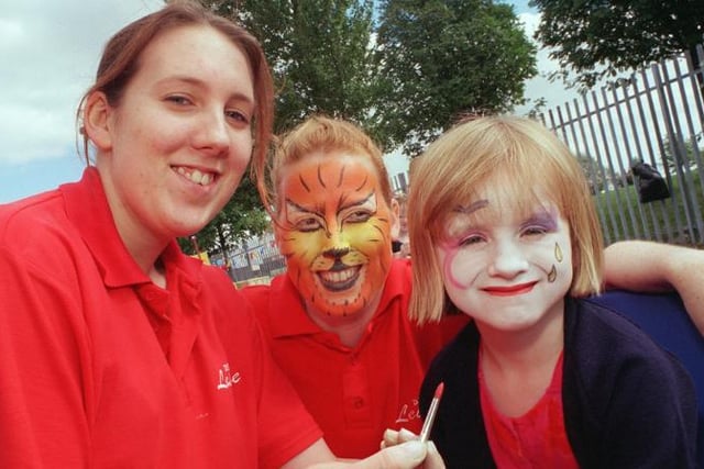 Amber Hancock aged five getting her face painted at the Edlington Community Gala in 1999.