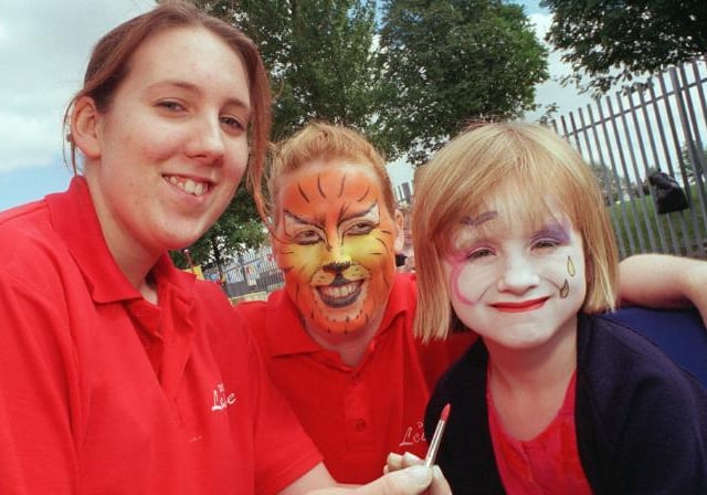 Amber Hancock aged five getting her face painted at the Edlington Community Gala in 1999.