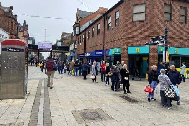 South Shields town centre was busy on June 15, the day that shops were allowed to reopen as lock down restrictions were eased. 
Shoppers could be seen queuing for Sports Direct on King Street as the store monitored customer numbers.
