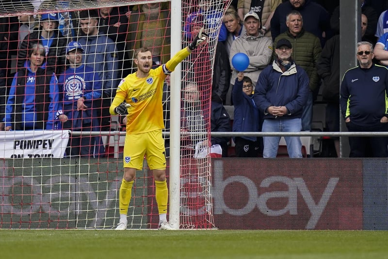 Pompey's current No1 would be expected to remain first-choice between the sticks next season after an impressive debut season at Fratton Park. Pompey haven't been linked with any keepers to date - but will certainly need to strengthen here following the departures of Matt Macey and Ryan Schofield.