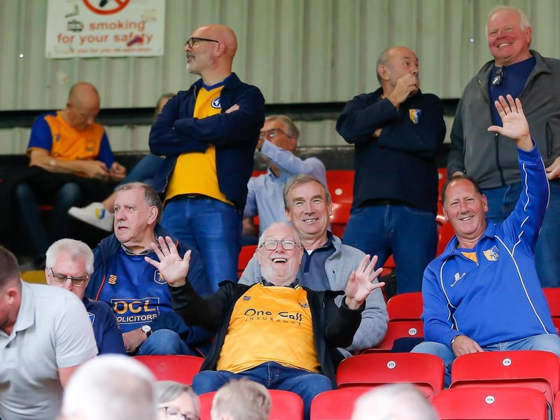 Mansfield fans at the Breyer Group Stadium for the match against Leyton Orient.