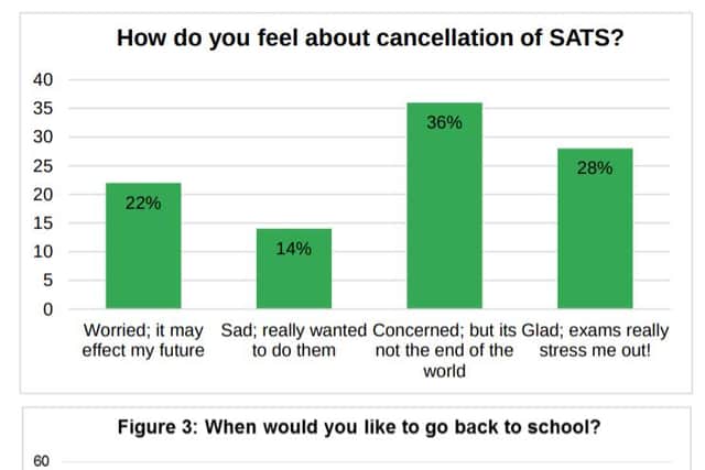 The majority of the respondents of Sarah's survey said they did not want schools to open until the coronavirus had gone