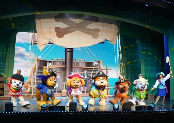 It's Pirate Day in Adventure Bay, and Mayor Goodway is preparing for a big celebration. The PAW Patrol is called to the rescue when Cap'n Turbot falls into a mysterious cavern. During their mission, they discover a secret pirate treasure map that sends them on an epic adventure to find the treasure before the mischievous Mayor Humdinger can get to it.