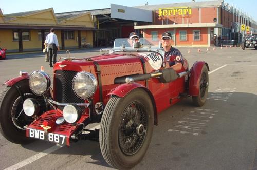Peak District man Alan Beardshaw in his 1934 Aston Martin Ulster, one of only 21 ever made, is pictured at the Modena checkpoint during the 2007 Mille Miglia. His son, Chris, is co-driver.