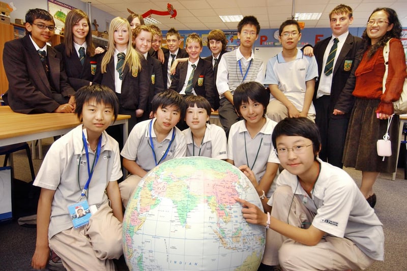 St Bede's Rc School in Peterlee was twinned with a school in China and visiting students in 2009 were pictured during a Geography lesson.