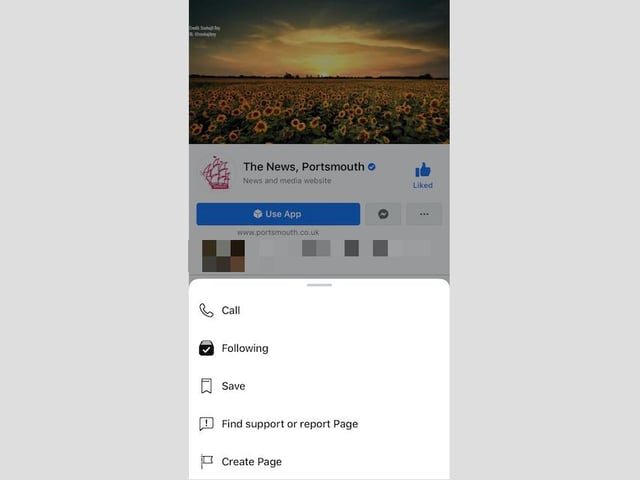 Next, tap on 'Following' or 'Follow Settings'. Either may display on your device, depending on what settings you already have set up for The News, Portsmouth.