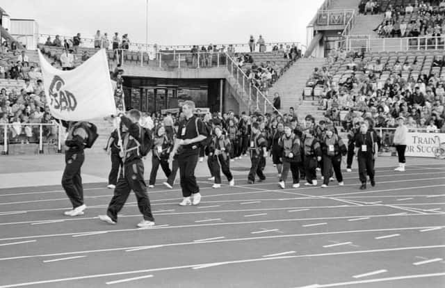 Fife athletes at the opening ceremony for the 1993 Special Olympics, held in Sheffield (Pic: Bill Dickman)