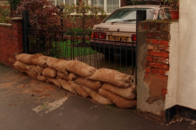 A house in Fishlake, Doncaster, prepared for the flood waters in 2000