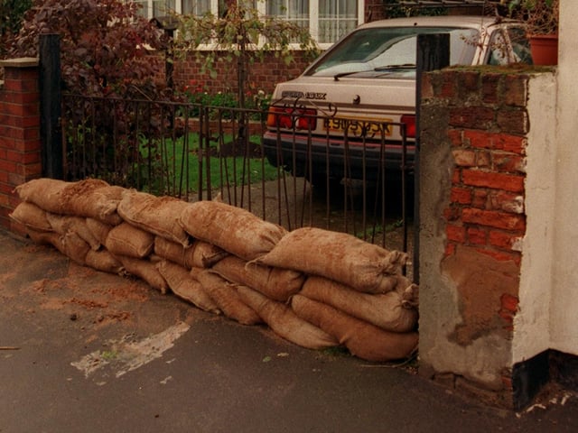 A house in Fishlake, Doncaster, prepared for the flood waters in 2000
