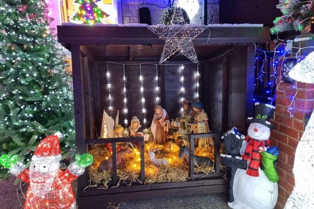 This nativity scene is a new addition to the amazing Christmas lights display on Lyons Street in Pitsmoor, Sheffield, created to raise money for The Sick Children's Trust