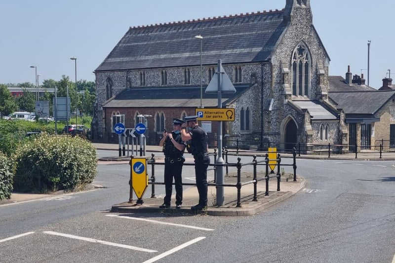 Royal Navy bomb disposal are in Fareham town centre on July 22 after a suspicious package was found. Picture: Stuart Vaizey