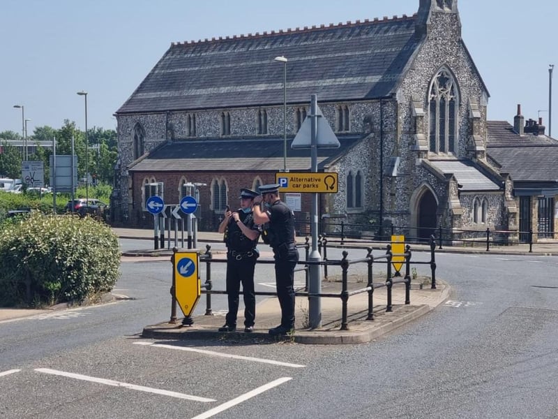 Royal Navy bomb disposal are in Fareham town centre on July 22 after a suspicious package was found. Picture: Stuart Vaizey