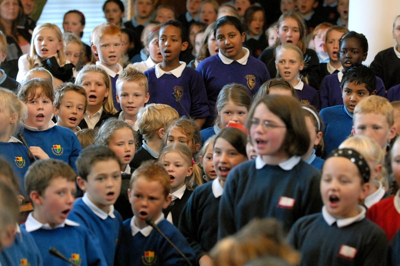 Hundreds of schoolchildren gathered in the council chamber at South Shields Town Hall to sing a song called 'No Wars Will Stop Us Singing' in 2007. The song was sung on World Peace Day.