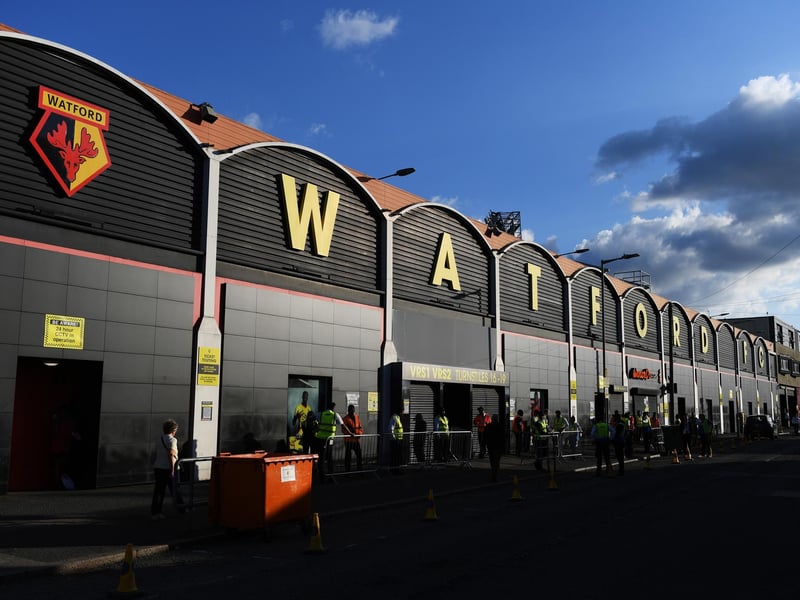 Average attendance at Vicarage Road is 19,130.