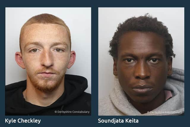 Members of Sheffield drugs gang who sold crack and heroin have been jailed for a combined total over over 20 years. PIctured are Kyle Checkley and Soundjata Keita