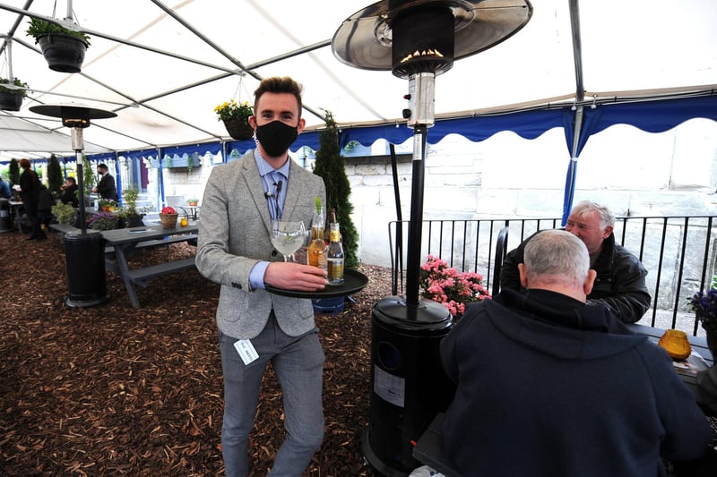 Serving tables in the marquees which now sit in the grounds of Society in Charlotte Street (Pic: Fife Photo Agency)