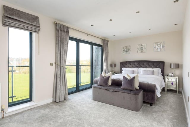The master bedroom at the top of the property offers better views over the nearby area than any other part of the house.