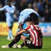 Anel Ahmedhodzic of Sheffield United looks down in the dumps following Wednesday's defeat by Coventry City: Darren Staples / Sportimage