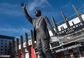 The statue to the Sheffield United legend Derek Dooley outside Bramall Lane Football Stadium
