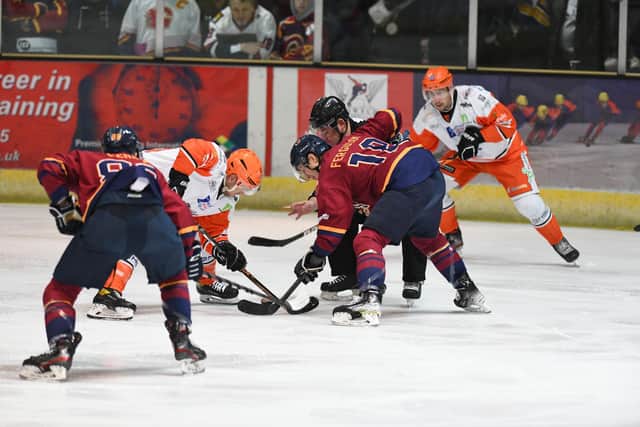 Face off in the duel between Sheffield Steelers and Guildford Flames on Sunday night