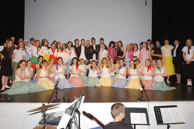 The cast of Grease in the Venerable Bede School production in Ryhope in 2006.