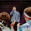 Deco frontman Max Kendall greets the crowd at Sheffield's Tramlines 2021 at Hillsborough Park. Credit: Ellisha Iddon