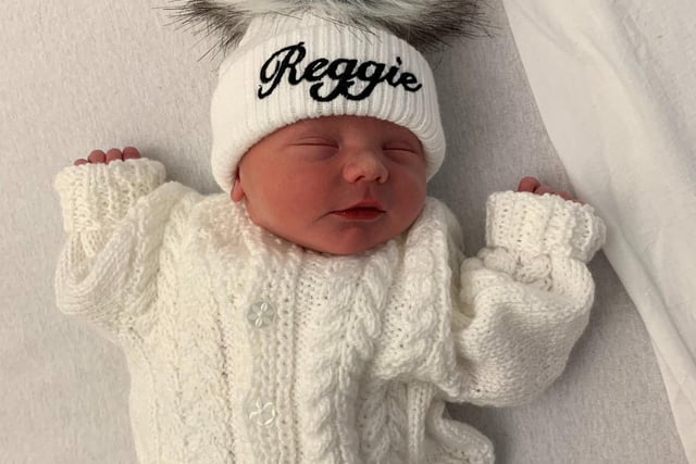Reggie was born at 14:41 on 18 May, after a speedy labour