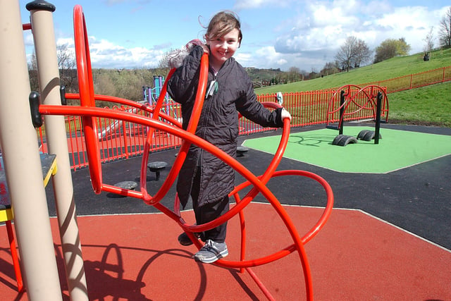 Nine-year-old Isobel Collins tried out the newly opened childrens playground at Osgathtorpe Park back in 2005