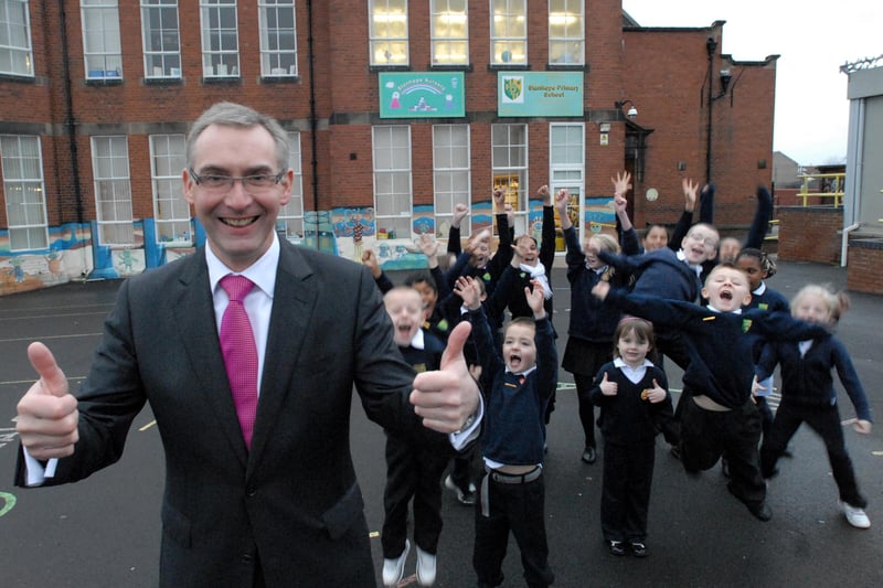 Head teacher John Vasey and his star pupils were celebrating 11 years ago but who can tell us more?