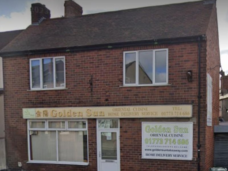 Golden Sun at Derby Road in Heanor has been given a two-star hygiene rating following an inspection carried out on September 28.