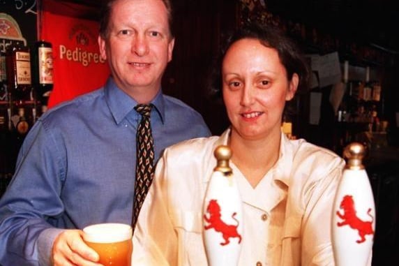 Pictured at The Red Lion pub, London Road, Heeley back in 1997 was landlord David Tullerfield and wife Sharon
