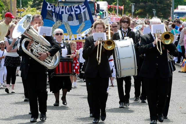 A brass band in the parade