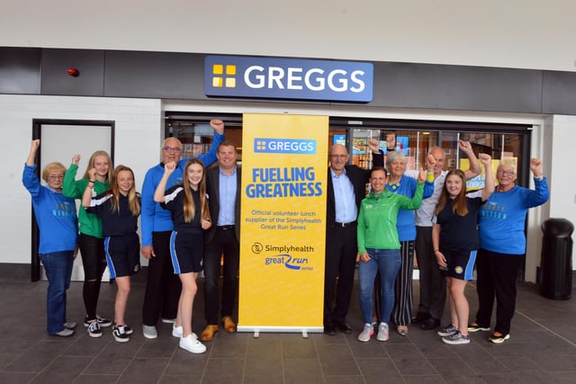 Some of the Great North Run volunteers who got the help of Greggs at last year's race.