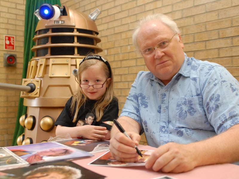 Star of the show Colin Baker was pictured meeting a fan at a Dr Who convention. It was held at the Temple Park Leisure Centre in June 2010.