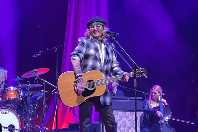 Johnnny Depp on stage at Sheffield City Hall. Picture: Picture: Terence Turnbull