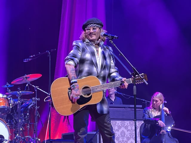 Johnnny Depp on stage at Sheffield City Hall. Picture: Picture: Terence Turnbull